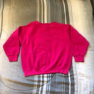Vintage Disney Crewneck Sweatshirt Kids Girls 4/5 (XS)‎ Solid Hot Pink